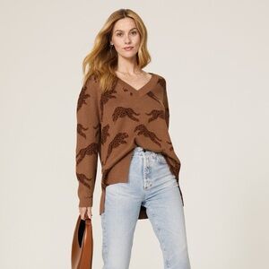 Show Me Your MuMu Tan Leopard V-Neck Sweater